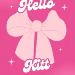 Pink and White Gradient Simple Cute Coquette Hello Girl Phone Wallpaper
