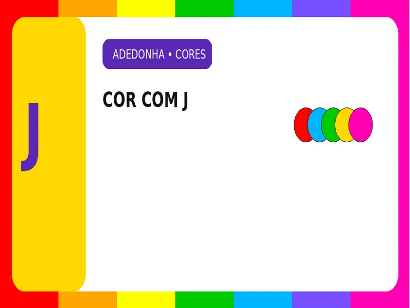 Cor com J: Nomes de Cores com a Letra J para Stop e Adedonha