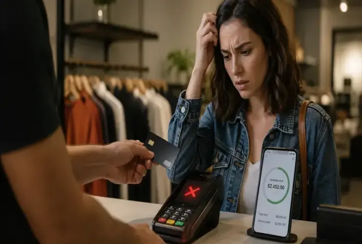 Cartão recusado com limite disponível